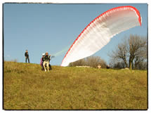 Tandem paragliding start