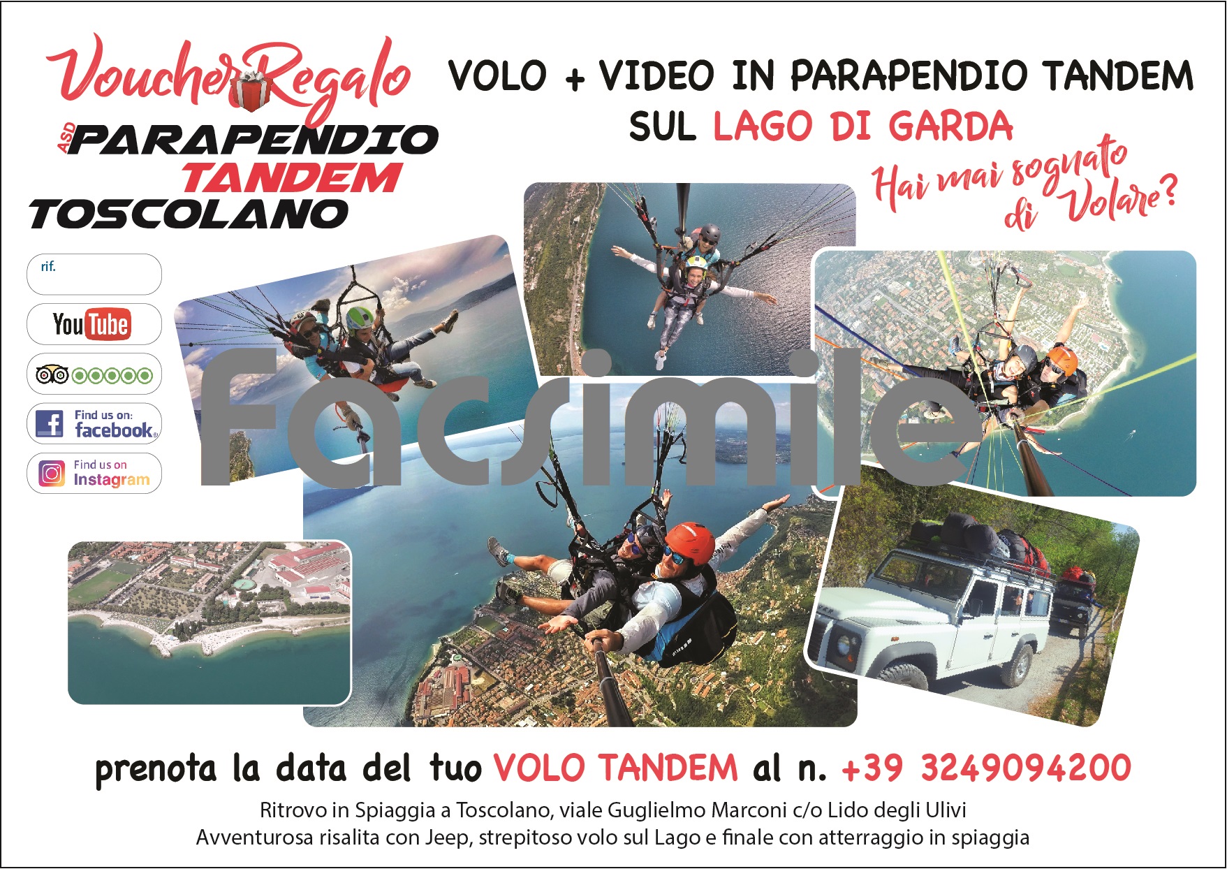 Volo biposto in parapendio con Erika